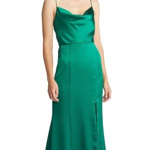 AMSALE Chloe Cowl Neck Emerald Green Bridesmaid Dress